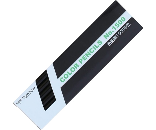 トンボ鉛筆 色鉛筆 1500 単色 くろ 黒 1ダース(12本入) 1500-33 1ダース(ご注文単位1ダース)【直送品】
