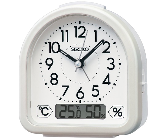 セイコー 温湿度つき目覚まし時計 112×108×54mm 白 KR522W 1個(ご注文単位1個)【直送品】