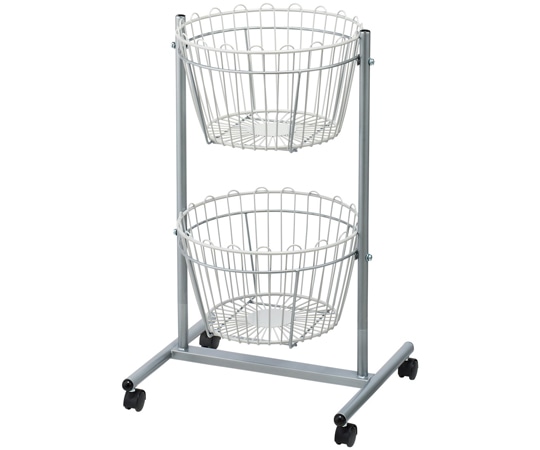 アズワン 2段投げ込みバスケット(スチールカゴ)丸型 61-806-33-1 1個（ご注文単位1個）【直送品】