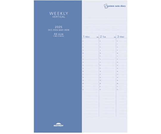 レイメイ藤井 25システムノートダイアリー ウィークリーバーチカルA5 RFDR2580 1冊(ご注文単位1冊)【直送品】