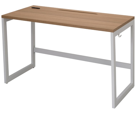 アール・エフ・ヤマカワ リスム デスク W1200×D600 ウォルナット×ホワイト脚 2ヶ口コンセント付き RFFLD-1260DM-WL 1台(ご注文単位1台)【直送品】