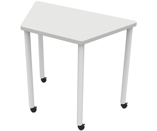 アール・エフ・ヤマカワ 研修用台形キャスターテーブル W800×D450 ホワイト RFJDC-8045DWH 1台(ご注文単位1台)【直送品】