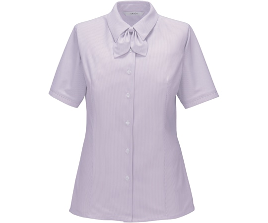 カーシーカシマ ENJOY 半袖ブラウス TRICOT STRIPE KNIT パープル 9号 ESB878 1枚（ご注文単位1枚）【直送品】