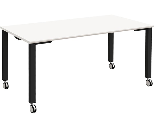 Y2K TASテーブル キャスター仕様 1580 ホワイト/ブラック  1台(ご注文単位1台)【直送品】