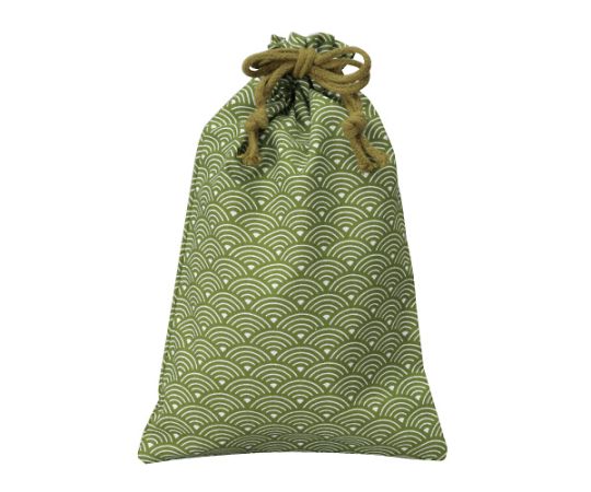三和 和風柄巾着(青海波)小 グリーン 1箱(500枚入) VN1726-2G 1箱(ご注文単位1箱)【直送品】