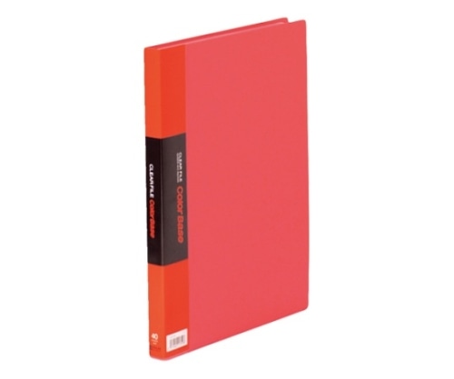 キングジム クリアーファイル・カラーベース ポケット溶着式 赤 132CW 1冊(ご注文単位1冊)【直送品】