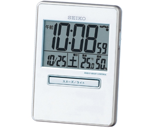セイコー 電波トラベラクロック 92×66×14mm 白 SQ699W 1個(ご注文単位1個)【直送品】