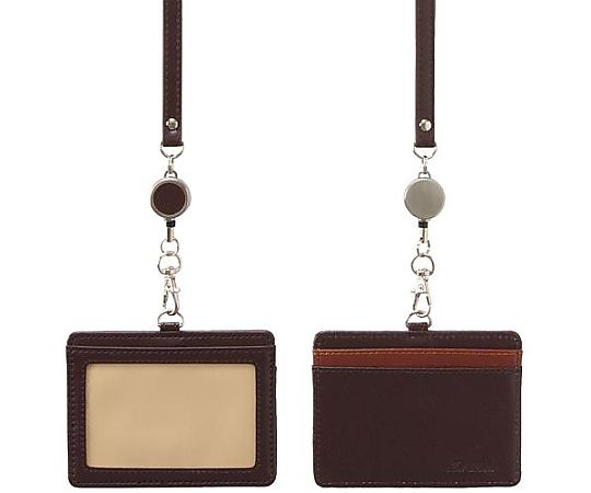 セキセイ IDカードホルダー(ストラップ付/ブラウン) EA956VA-604A 1個(ご注文単位1個)【直送品】