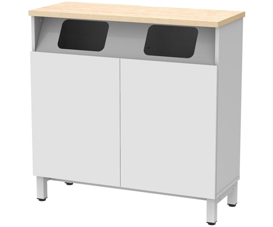 アール・エフ・ヤマカワ 収納カウンター ダストボックスタイプ W1000×D400 ホワイト RFDBC-1040NW-DB 1台（ご注文単位1台）【直送品】