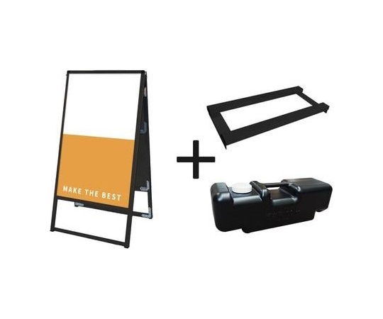 常磐精工 ブラックバリウススタンド看板 アルミ複合板 450×900両面 ウエイトアーム・水タンクセット BVASKAP-450X900R-3SET 1個（ご注文単位1個）【直送品】