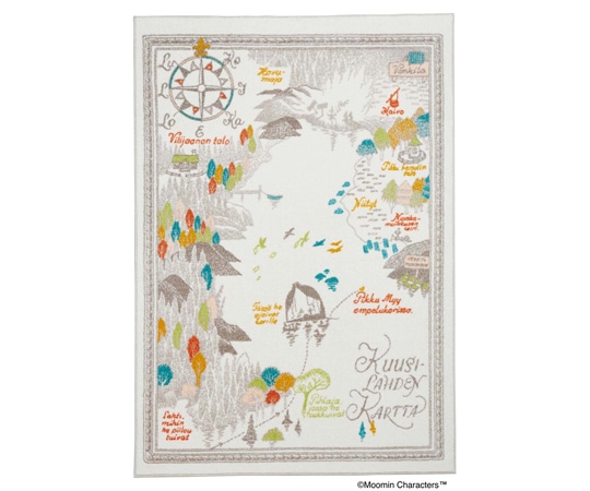 スミノエ MOOMIN ラグ ムーミン谷の地図 140×200cm アイボリー 13139282 1枚(ご注文単位1枚)【直送品】
