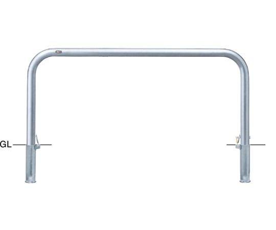 サンポール ステンレス アーチ型車止め 差込式カギ付 φ60.5(t3.0)×W1500×H650mm AA-7SK15-650 1台(ご注文単位1台)【直送品】