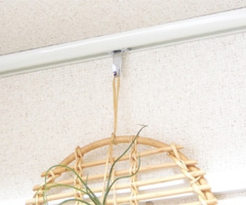 ハイロジック 天井付フックレール 2000mm ホワイト 58041 1本(ご注文単位1本)【直送品】