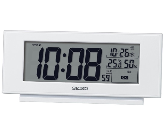 セイコー 電波デジタル目覚まし時計 77×174×38mm 白 SQ794W 1個(ご注文単位1個)【直送品】