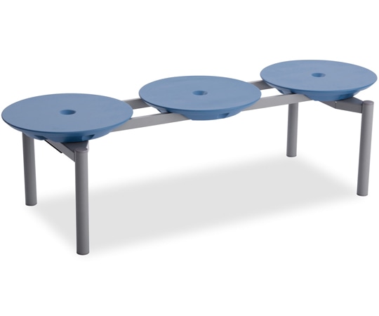 テラモト ディスクベンチ スタッキング ブルーカップホルダーなし BC-309-313-3 1台(ご注文単位1台)【直送品】