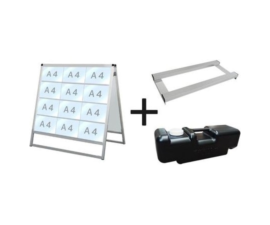 常磐精工 バリウスカードケーススタンド看板 A4横24両面 ウエイトアーム・水タンクセット VACCSK-A4Y24R-3SET 1個（ご注文単位1個）【直送品】