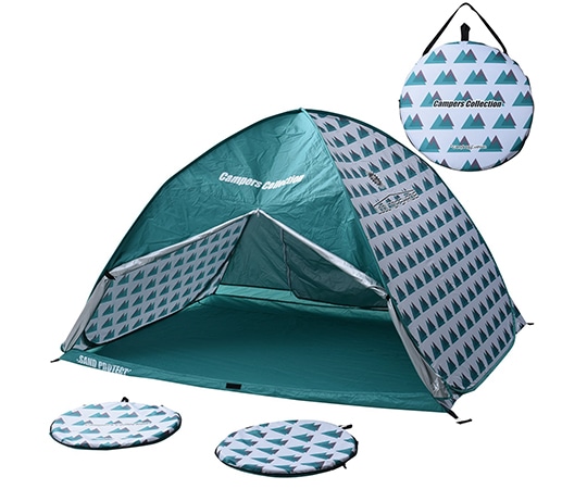 山善(YAMAZEN) ワンタッチキャビンシェード(クッション付・フルクローズタイプ) グリーン 山 FCL+CSE-6UPF 1台(ご注文単位1台)【直送品】