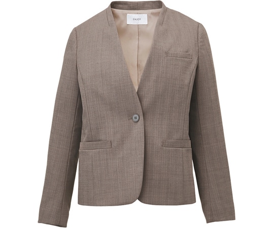 カーシーカシマ ENJOY ジャケット AURA HERRINGBONE グレージュ 11号 EAJ751 1枚（ご注文単位1枚）【直送品】