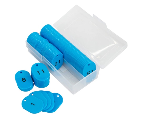 ササガワ 番号札 水色 1~100 小 100枚入 32-8799 1箱(ご注文単位1箱)【直送品】