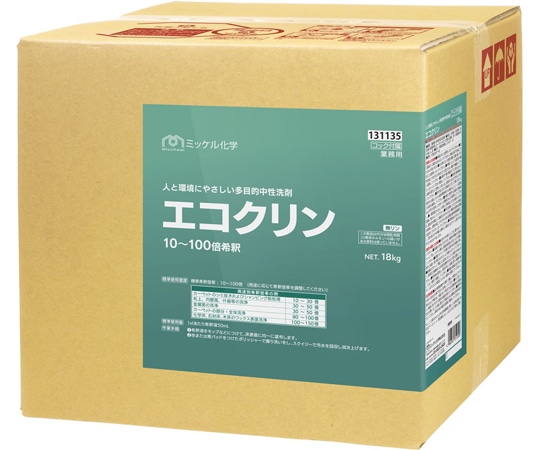 ミッケル化学 エコクリン 18kg BIB  1箱(ご注文単位1箱)【直送品】