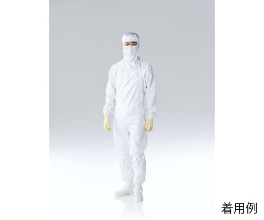 東洋リントフリー オートクレーブ対応フード･マスク一体型ツナギ服 白 M FP1205-01 M 1着 (ご注文単位1着)【直送品】