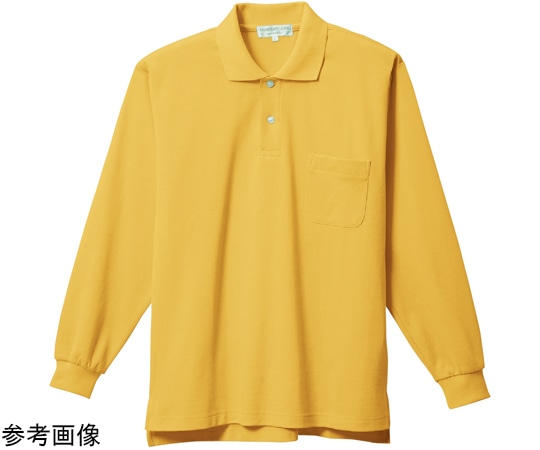 三愛 長袖ポロシャツ マスタード 裏綿素材 L 8700 1着（ご注文単位1着）【直送品】
