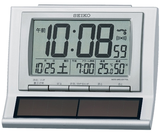 セイコー 電波ソーラー目覚まし時計 107×140×72mm SQ751W 1個(ご注文単位1個)【直送品】