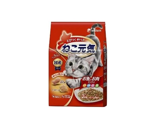 ユニ・チャーム ねこ元気 お魚とお肉ミックス 2.0kg  1個（ご注文単位1個）【直送品】