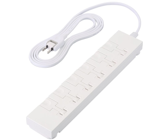 エレコム イージーリリースタップ マグネット付き 雷サージ付 ホコリシャッター付 6個口 スイングプラグ 2.0m ホワイト T-KF07M-2620WH 1個(ご注文単位1個)【直送品】
