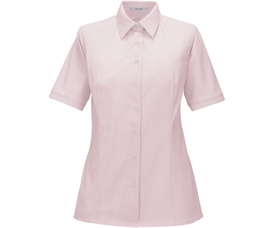 カーシーカシマ ENJOY 半袖シャツブラウス TRICOT STRIPE KNIT ピンク 13号 ESB877 1枚（ご注文単位1枚）【直送品】