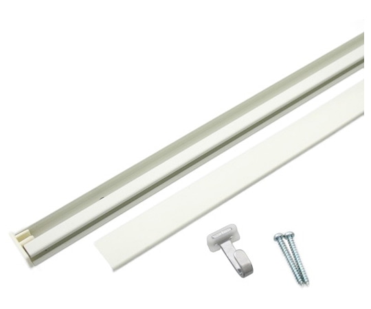 ハイロジック アルミフックレールセット 500mm ホワイト 58297 1個(ご注文単位1個)【直送品】