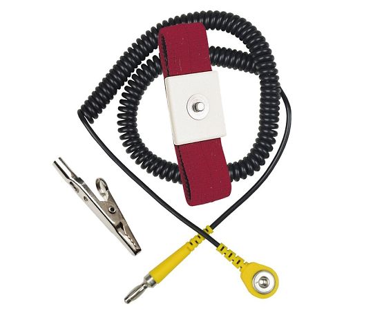 DESCO リストストラップ 赤 Mサイズ 3mコイルコード付 2322R 1セット (ご注文単位1セット)【直送品】