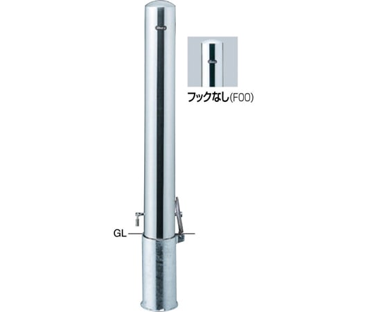 サンポール ピラー 車止め ステンレス フックなし 差込式カギ付 φ114.3(t3.0)×H850mm PA-114SK-F00 1本(ご注文単位1本)【直送品】