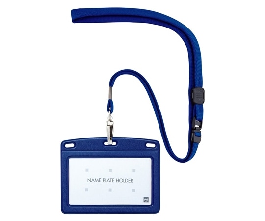 オープン工業 吊り下げ名札 レザー調 ヨコ名刺 1枚 青 N-123P-BU 1個(ご注文単位1個)【直送品】