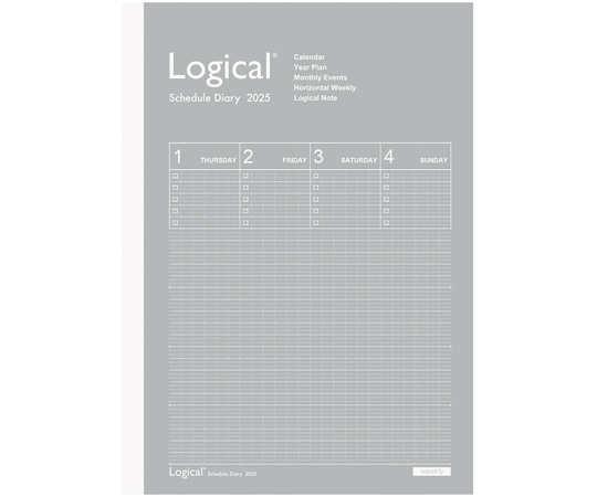 ナカバヤシ ロジカル2025週間ノートAA5グレー NS-A507-25AN 1冊(ご注文単位1冊)【直送品】