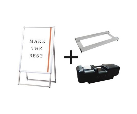 常磐精工 ポスターグリップスタンド看板 屋内用 A1片面シルバー ウエイトアーム・水タンクセット PGSK-A1KS-3SET 1個（ご注文単位1個）【直送品】