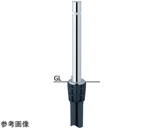 サンポール リフター ステンレス 上下式車止め(バリアフリータイプ)カギ付 φ76.3 LA-8K-BF 1本(ご注文単位1本)【直送品】