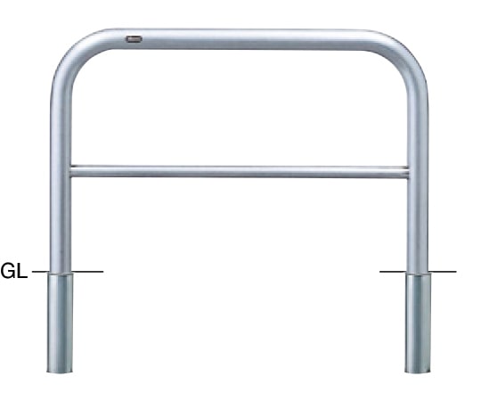 サンポール ステンレス アーチ型車止め(横桟付)差込式 φ60.5(t3.0)×W1000×H650mm AH-7S10-650 1台(ご注文単位1台)【直送品】