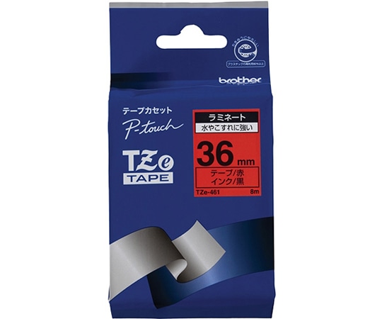 ブラザー ピータッチ ラミネートテープ 幅36mm(黒文字/赤) TZe-461 1箱(ご注文単位1箱)【直送品】