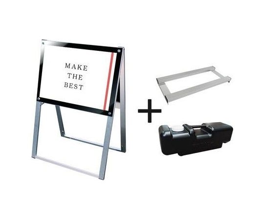 常磐精工 ポスター用スタンド看板 A2横両面ブラック ウエイトアーム・水タンクセット PSSK-A2YRB-3SET 1個(ご注文単位1個)【直送品】