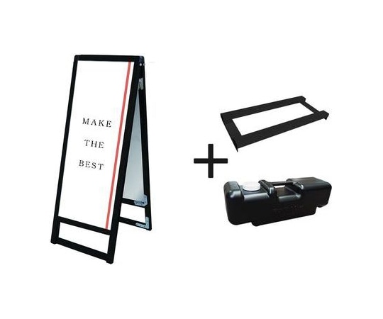 常磐精工 ブラックバリウススタンド看板 アクリル A3縦縦ロウ両面 ウエイトアーム・水タンクセット BVASKAC-A3TTLR-3SET 1個(ご注文単位1個)【直送品】