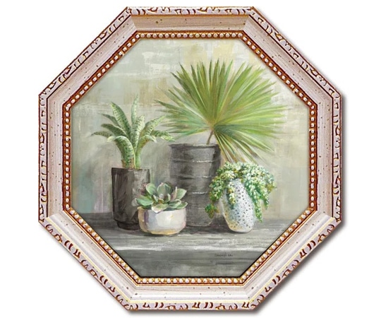 ユーパワー 八角 ミニゲル アートフレーム ダンフイ ナイ｢インドア ガーデン グレー｣ DN-02576 1個（ご注文単位1個）【直送品】