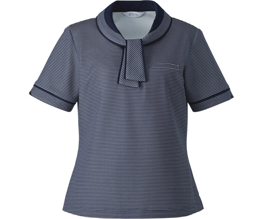カーシーカシマ ENJOY タイ付ポロシャツ MARINE BORDER ネイビー L ESP556 1枚（ご注文単位1枚）【直送品】