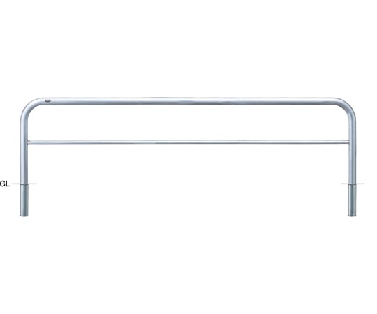 サンポール ステンレス アーチ型車止め(横桟付)差込式 φ60.5(t3.0)×W3000×H800mm AH-7S30-800 1台(ご注文単位1台)【直送品】