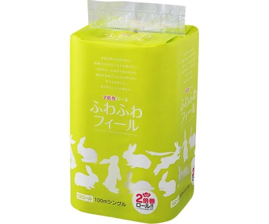 富士里和製紙 ふわふわフィール2倍巻ロール 12RS 100m114mm 1箱(12本×6パック入) 1箱(ご注文単位1箱)【直送品】