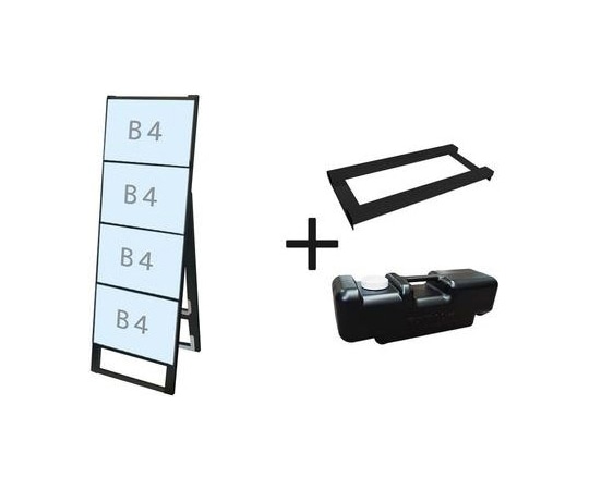 常磐精工 ブラックカードケーススタンド看板 B4横4片面 ウエイトアーム・水タンクセット BCCSK-B4Y4K-3SET 1個（ご注文単位1個）【直送品】