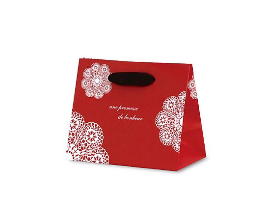 ベルベ 紙袋 手提袋 グレイスバッグ レースィ(レッド) 100枚 5920 1ケース(ご注文単位1ケース)【直送品】