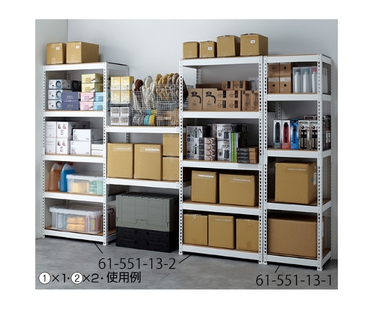 アズワン METAL&WOODRACK 5段 幅51cm ホワイト 61-662-9-1 1台（ご注文単位1台）【直送品】