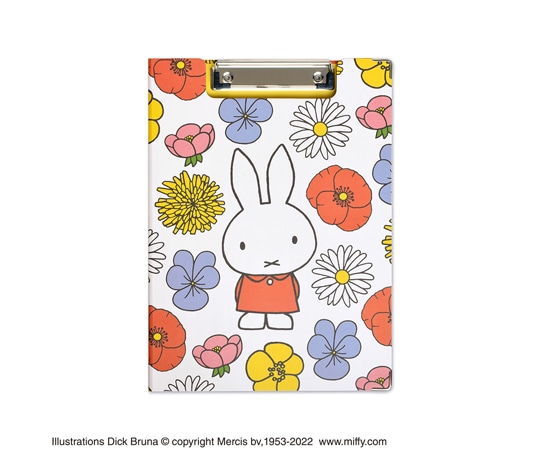 セントレディス ミッフィークリップボード カラフルフラワー ホワイト/イエロー ST-ZMF0053 1冊（ご注文単位1冊）【直送品】