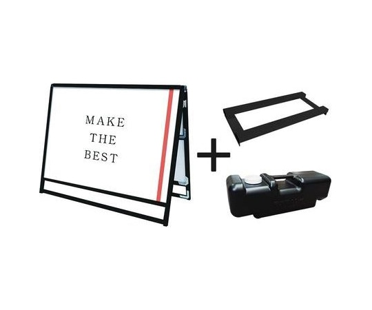 常磐精工 ブラックバリウススタンド看板 アクリル A0横ロウ両面 ウエイトアーム・水タンクセット BVASKAC-A0YLR-3SET 1個（ご注文単位1個）【直送品】